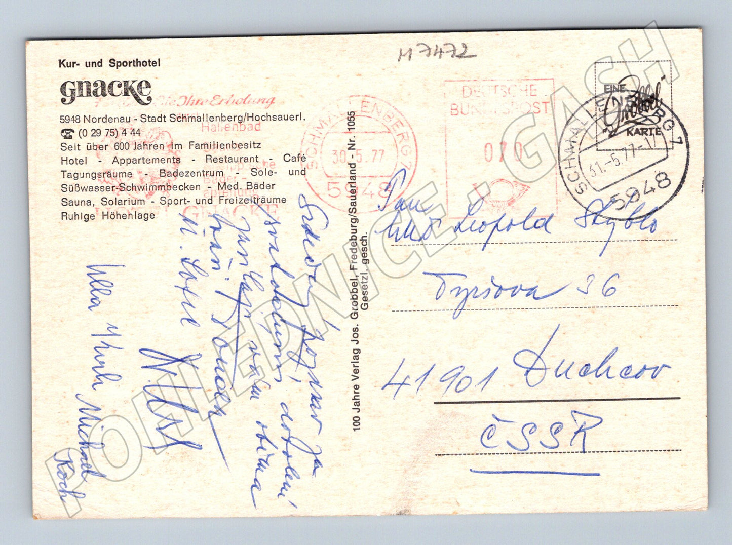 Postcard Nordenau Hochsauerland 1977 (M7472)