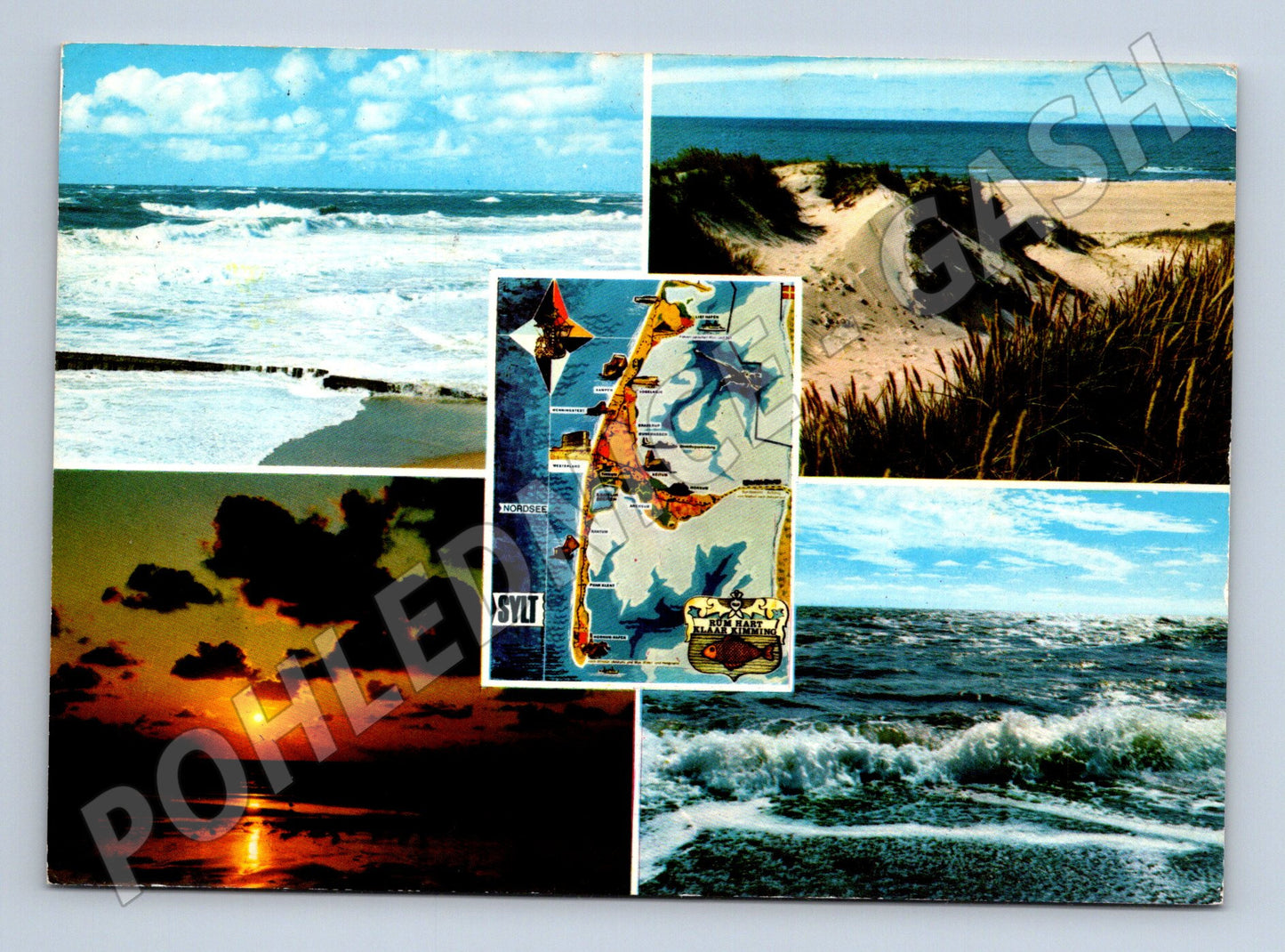 Pohlednice Sylt koláž moře pláže mapa (M7473)