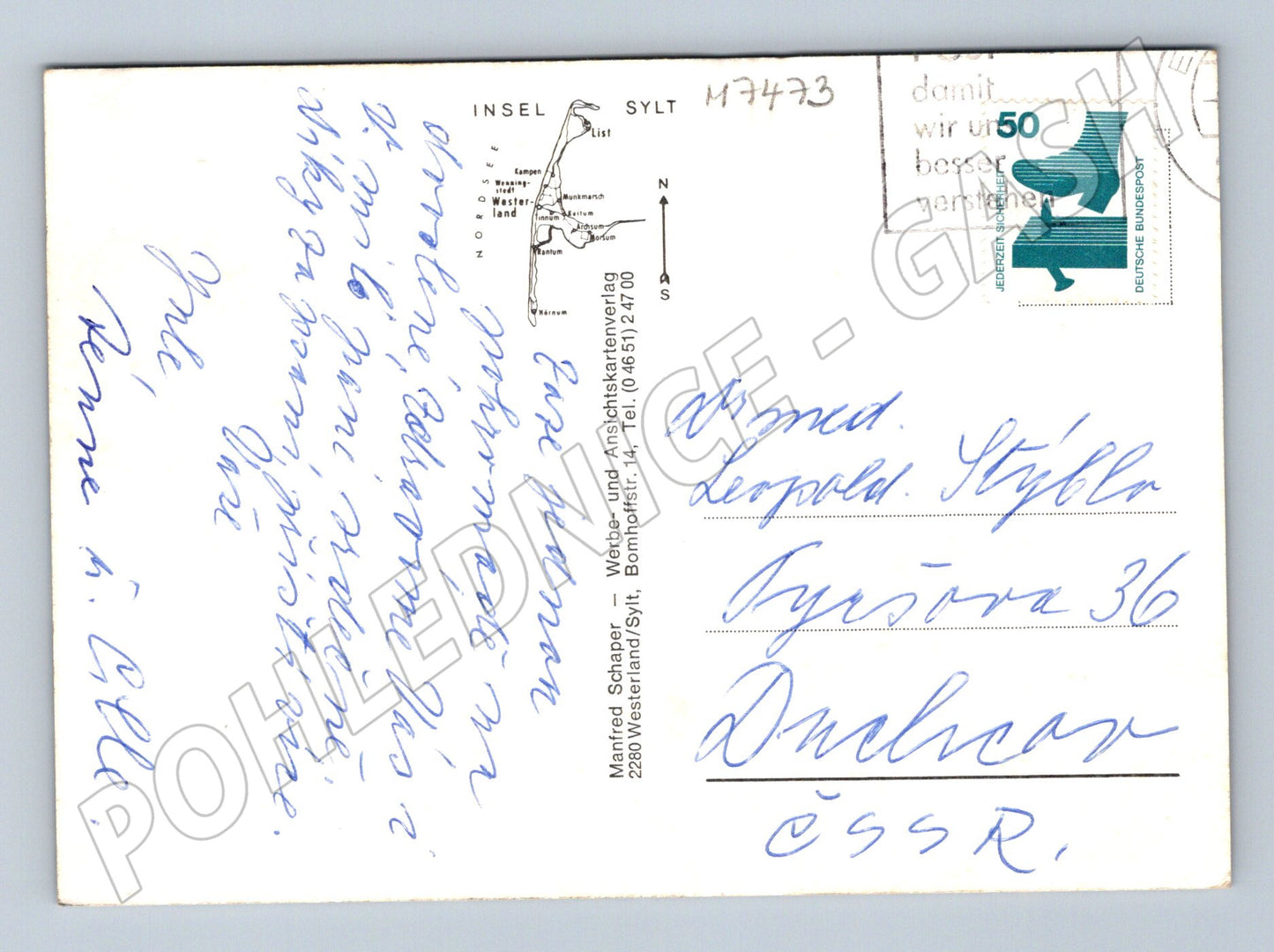 Pohlednice Sylt koláž moře pláže mapa (M7473)