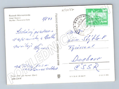 Pohlednice Hotel Neptun Sky Bar Rostock 1977 (M7477)