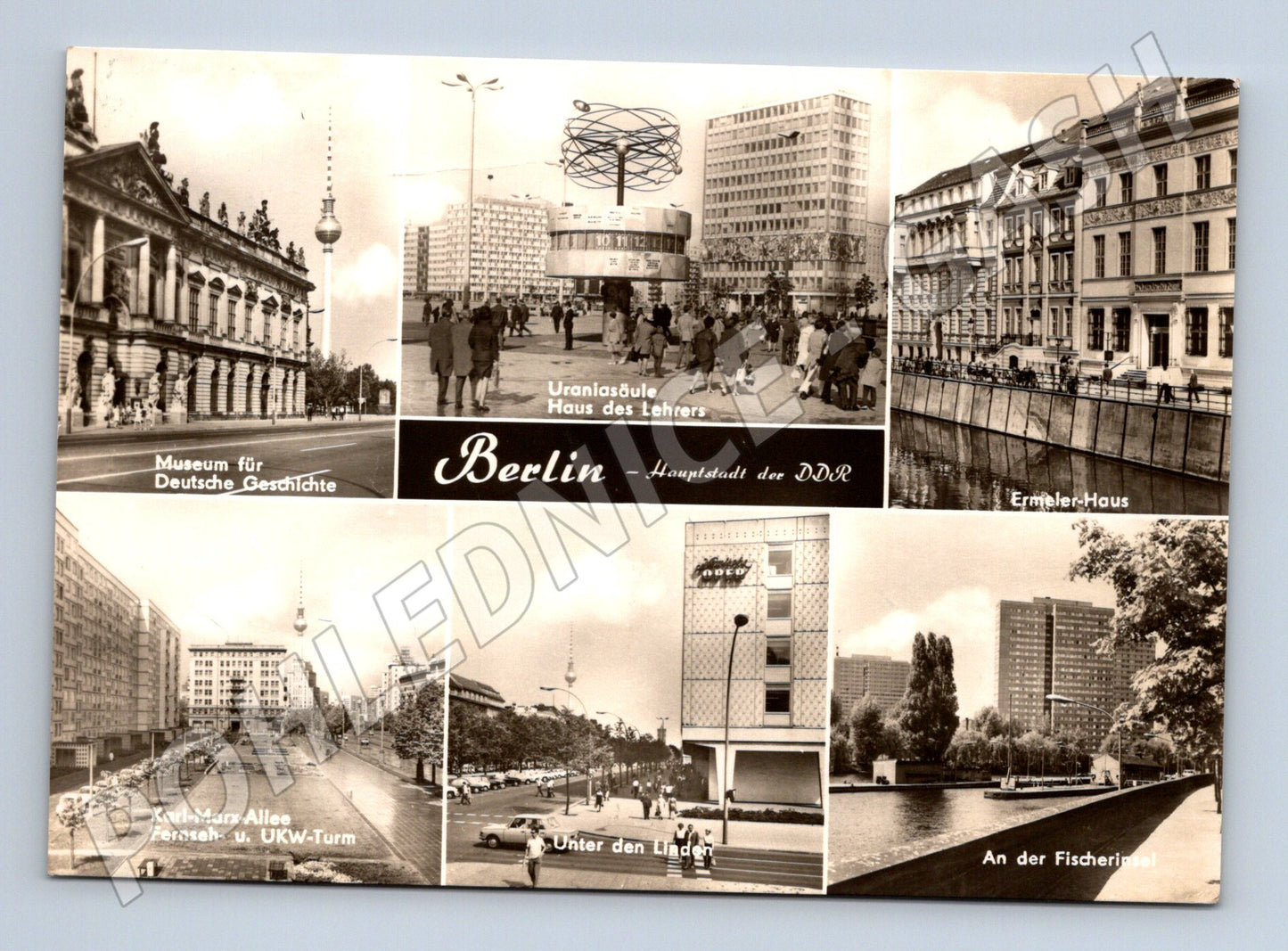 Pohlednice Berlín DDR 1973 koláž památek (M7483)