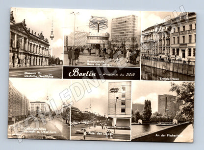 Pohlednice Berlín DDR 1973 koláž památek (M7483)