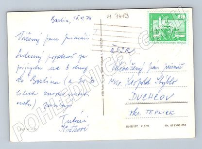 Pohlednice Berlín DDR 1973 koláž památek (M7483)