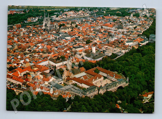 Pohlednice Regensburg letecký pohled Emmeram (M7486)