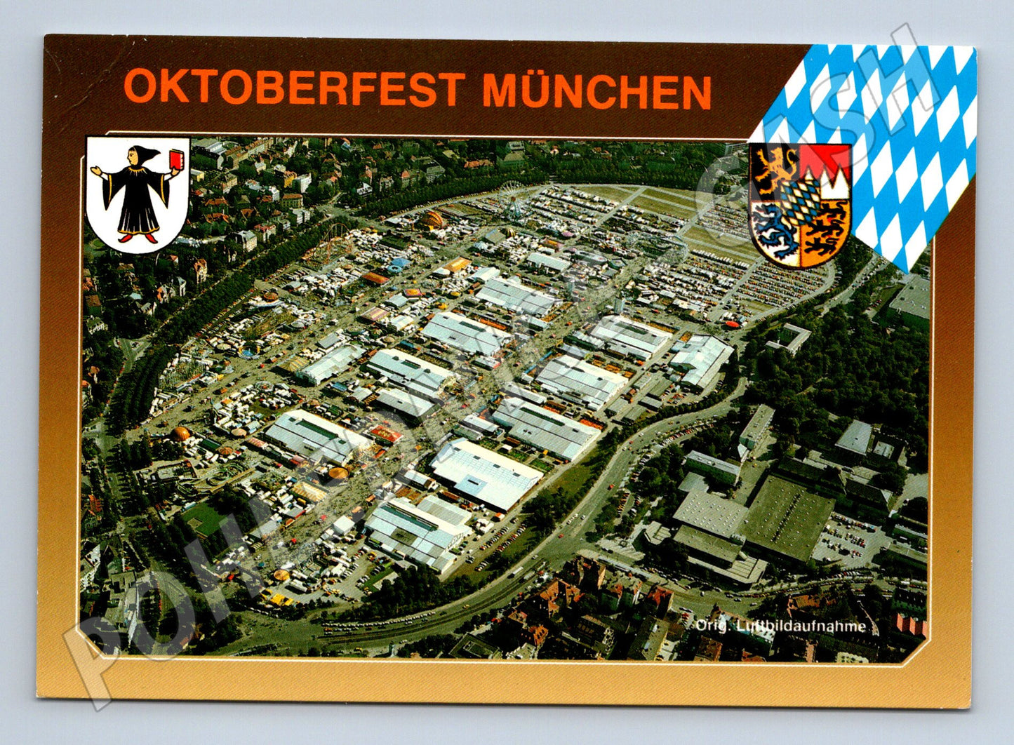 Postcard Munich Oktoberfest aerial view (M7489)