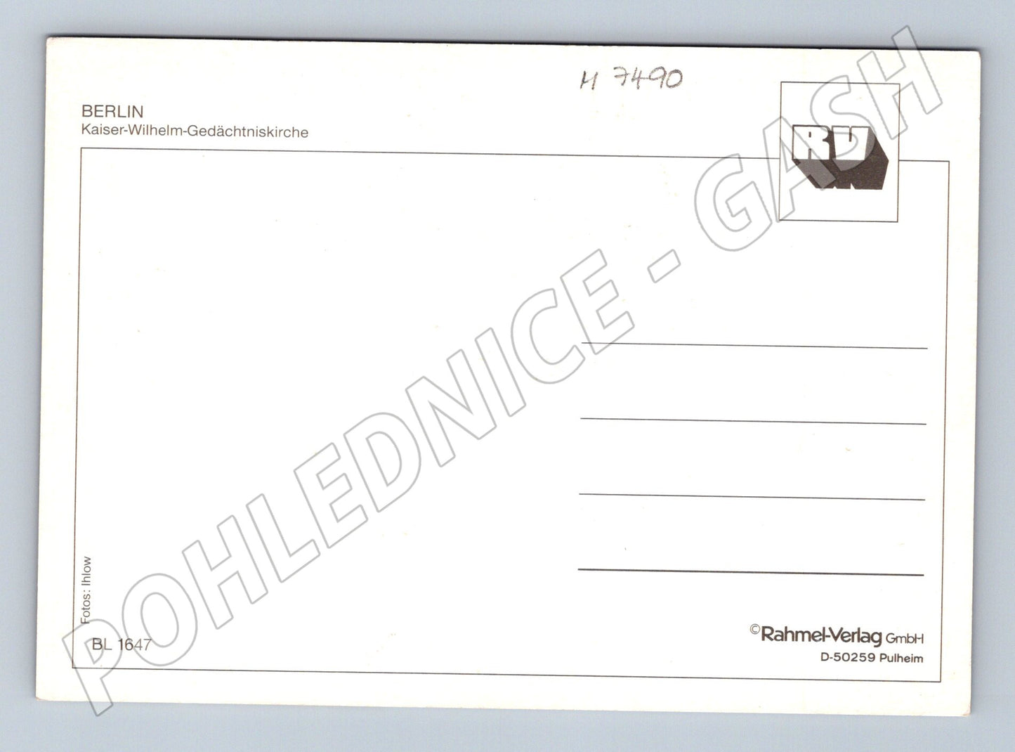 Postcard Berlin Kaiser Wilhelm Gedächtniskirche (M7490)