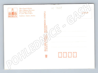 Postcard Berlin Marx Engels Brücke night (M7501)