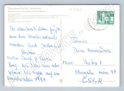 Pohlednice Oberwiesenthal lanovka zimní sporty (M7502)