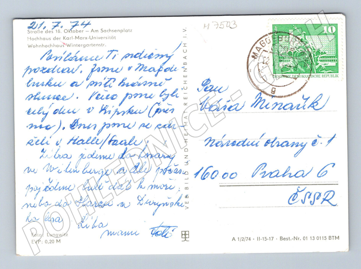 Pohlednice Leipzig Messestadt 1974 (M7503)