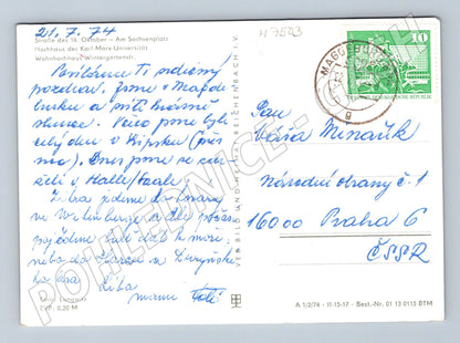 Pohlednice Leipzig Messestadt 1974 (M7503)