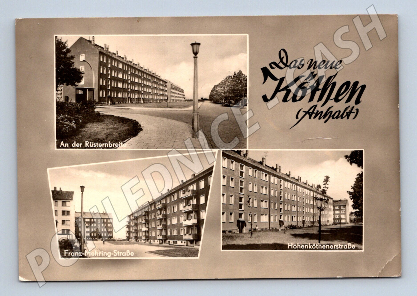 Pohlednice Köthen sídliště 1967 odesláno do ČSSR (M7506)