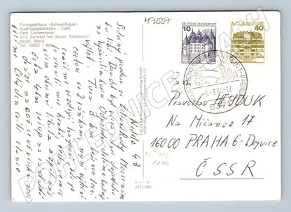 Pohlednice Forstgasthaus Schwellhäusl Bavorsko 1984 (M7507)