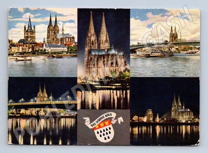 Pohlednice Köln katedrála den a noc Německo (M7509)
