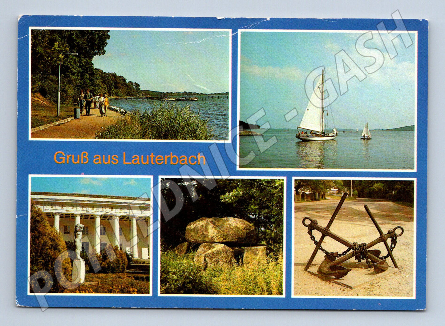 Pohlednice Lauterbach Putbus Rügen plachetnice přístav (M7510)