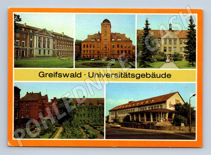 Postcard Greifswald University GDR multiple shots (M7513)