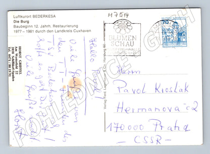 Postcard Bederkesa Castle Germany sent (M7514)