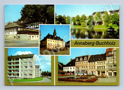 Postcard Annaberg Buchholz DDR collage unused (M7515)