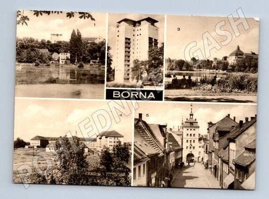 Pohlednice Borna DDR 1974 více záběrů města (M7518)