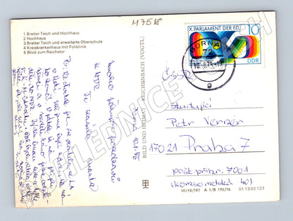 Pohlednice Borna DDR 1974 více záběrů města (M7518)