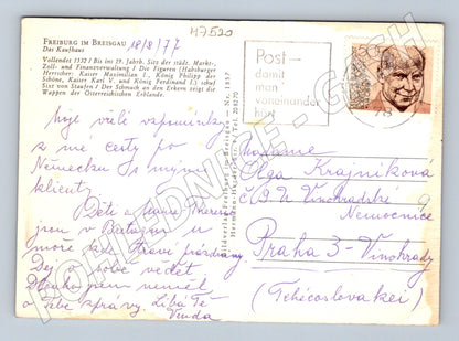 Postcard Freiburg Kaufhaus 1977 Germany (M7520)