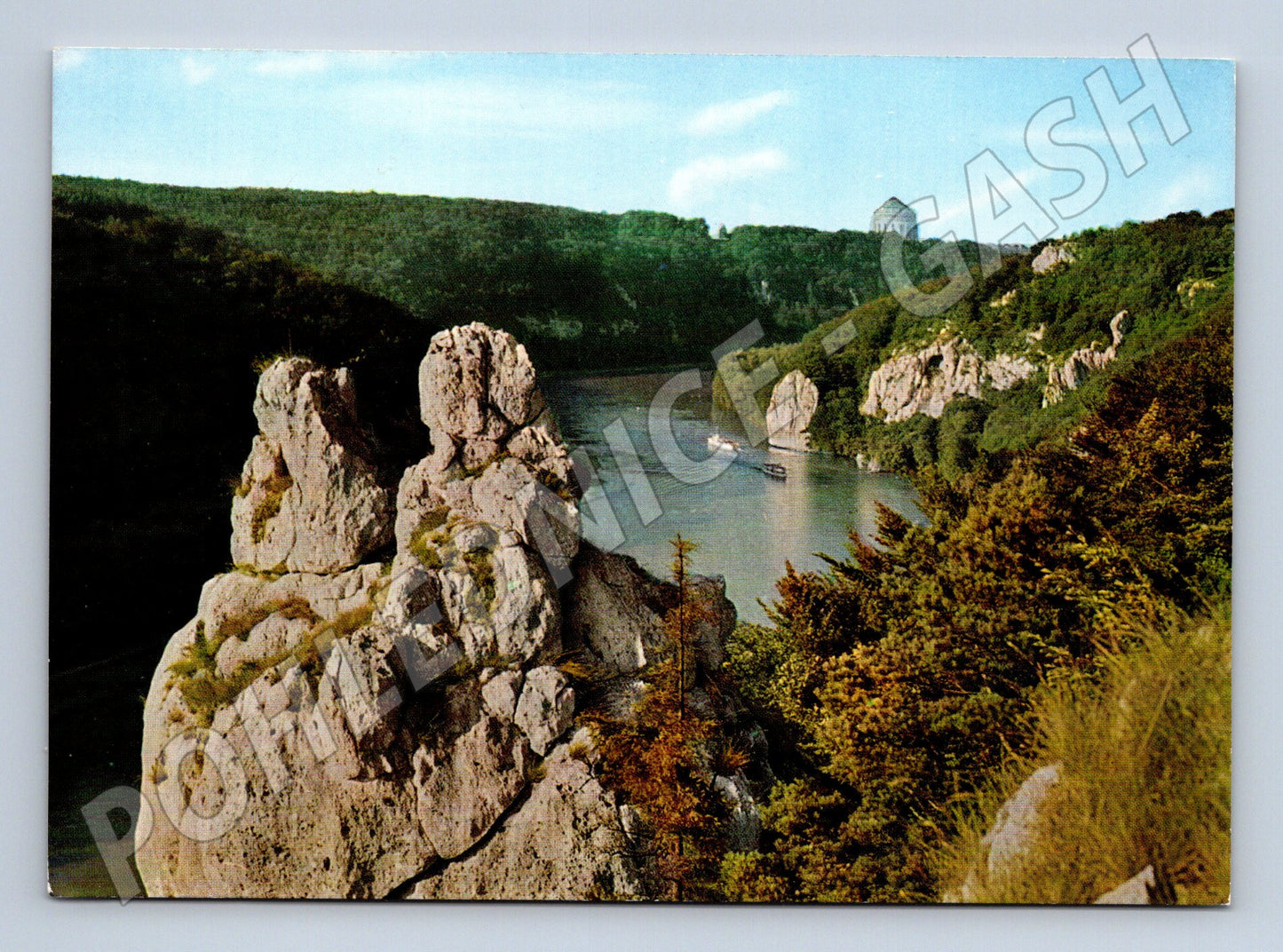 Postcard Danube Durchbruch Kelheim ship (M7526)