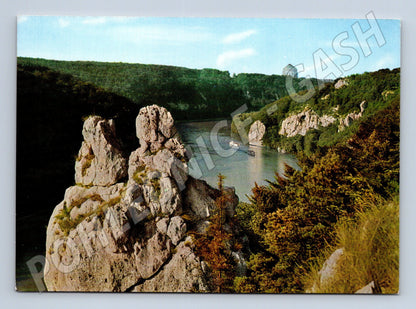 Postcard Danube Durchbruch Kelheim ship (M7526)