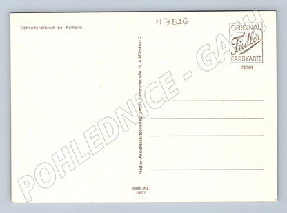 Postcard Danube Durchbruch Kelheim ship (M7526)