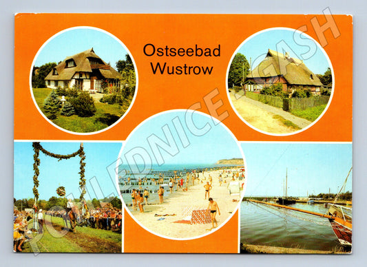 Pohlednice Ostseebad Wustrow pláž přístav NDR (M7531)