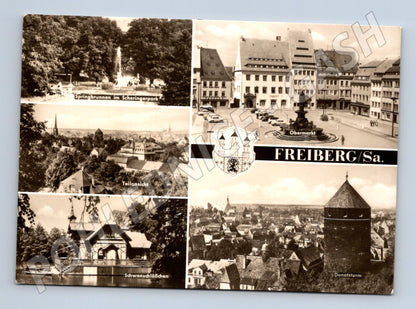 Pohlednice Freiberg Sasko více záběrů Echt Foto (M7532)