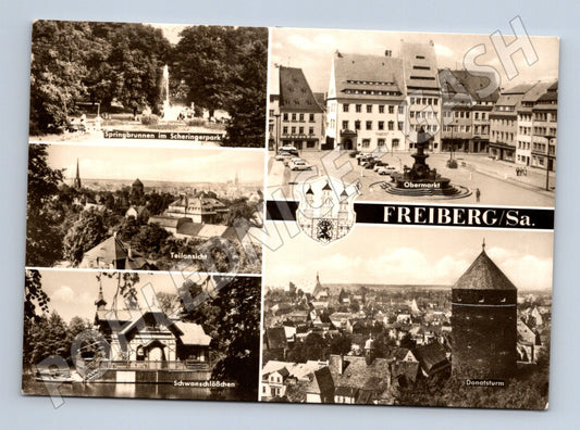 Pohlednice Freiberg Sasko více záběrů Echt Foto (M7532)