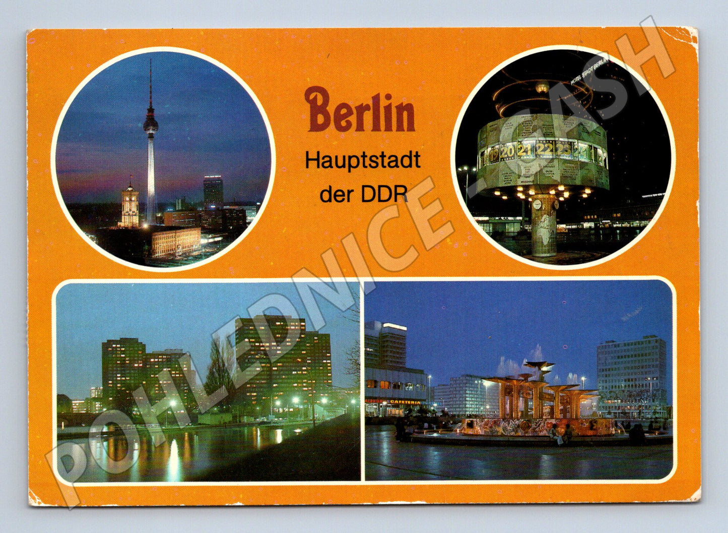 Pohlednice Berlín DDR 1987 noční pohledy (M7533)