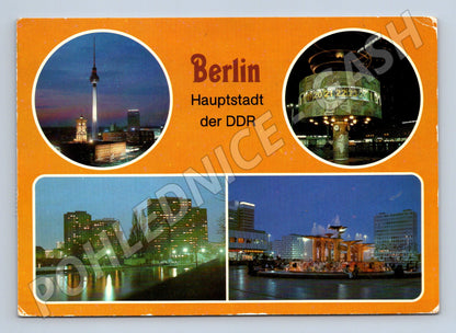 Pohlednice Berlín DDR 1987 noční pohledy (M7533)