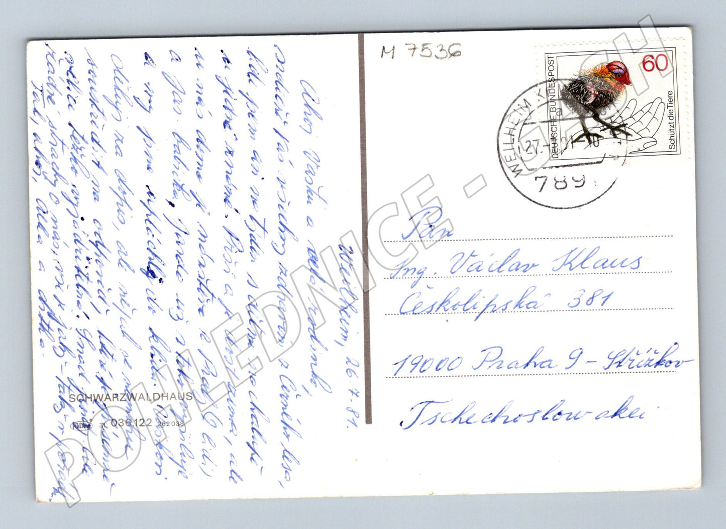 Postcard Black Forest traditional house 70s (M7536)
