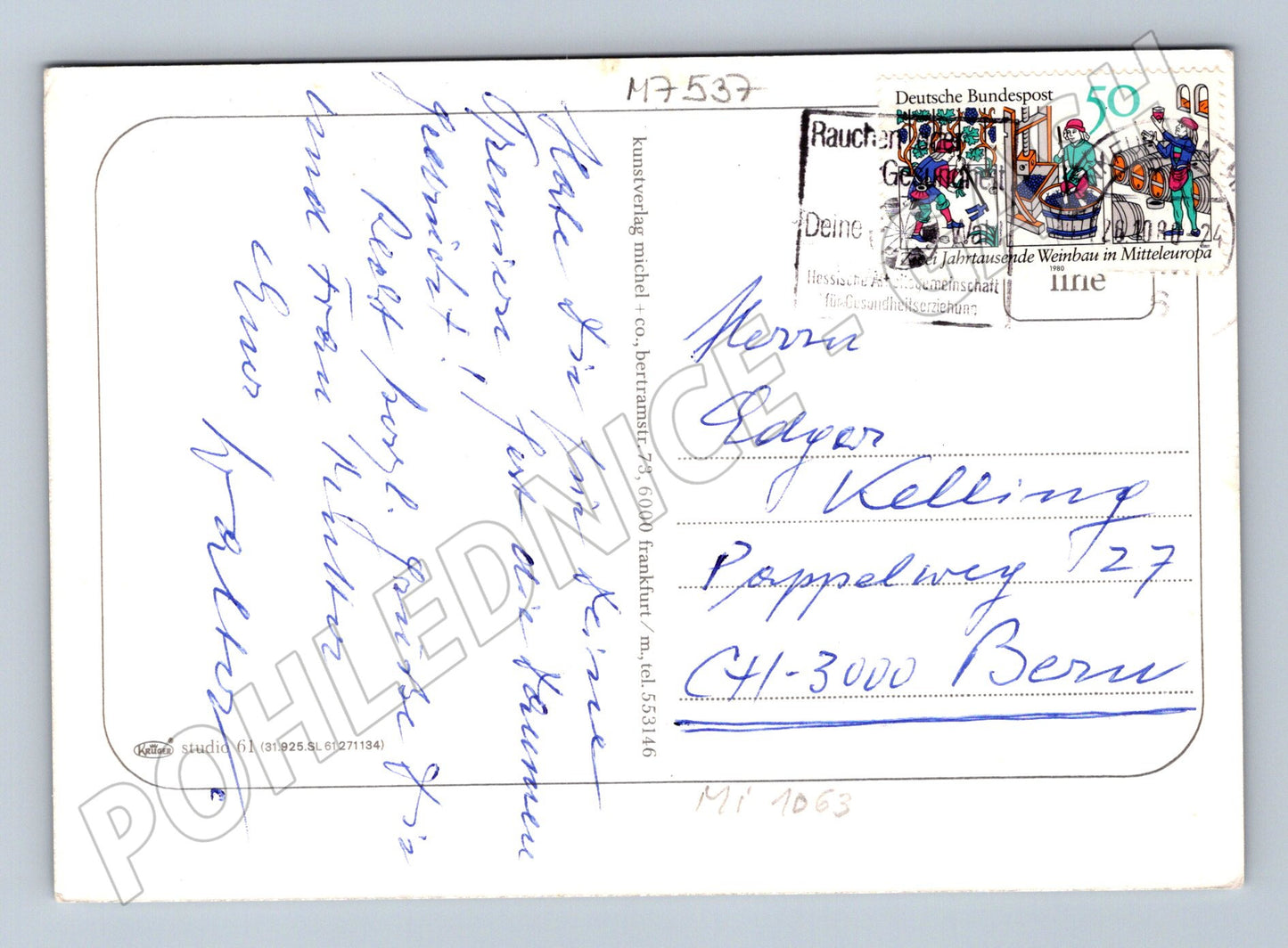 Postcard Frankfurt Römer historic town hall (M7537)