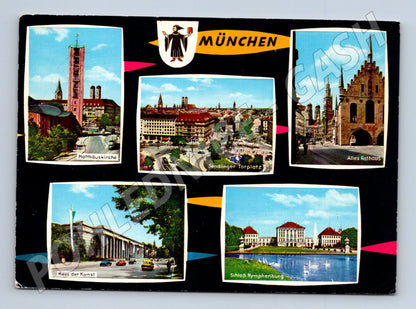 Pohlednice Mnichov 1969 koláž města (M7538)