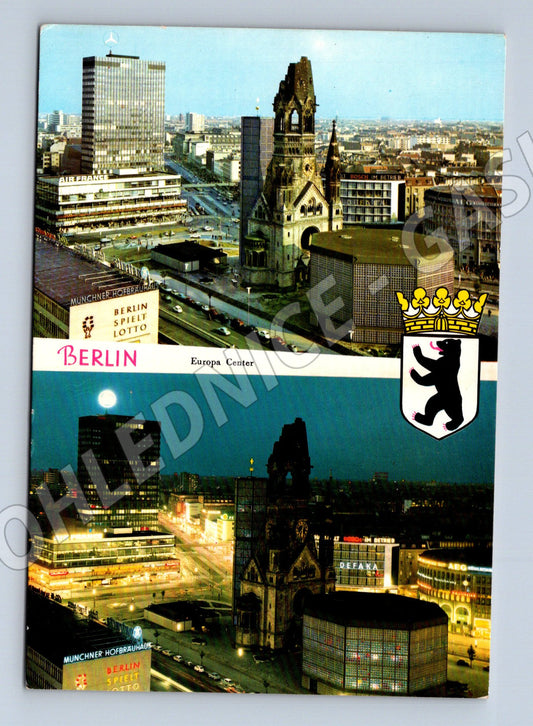 Postcard Berlin Gedächtniskirche day and night (M7539)