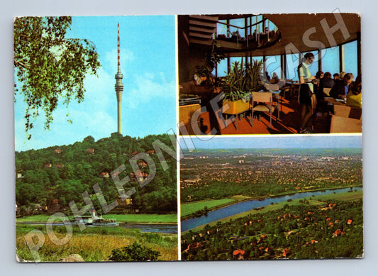 Postcard Dresden Fernsehturm GDR sent (M7541)