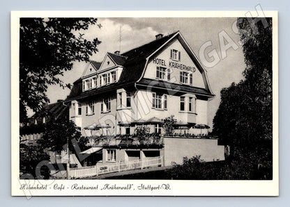 Postcard Stuttgart Hotel Krähenwald historical (M7544)