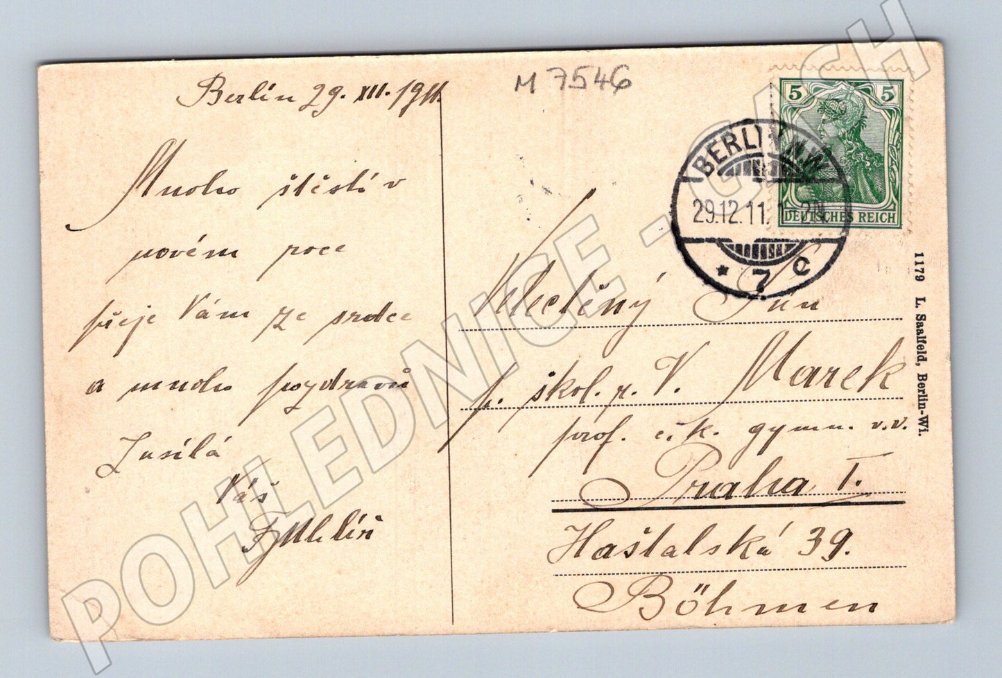 Pohlednice Rudolf Virchow pomník Berlín 1911 (M7546)
