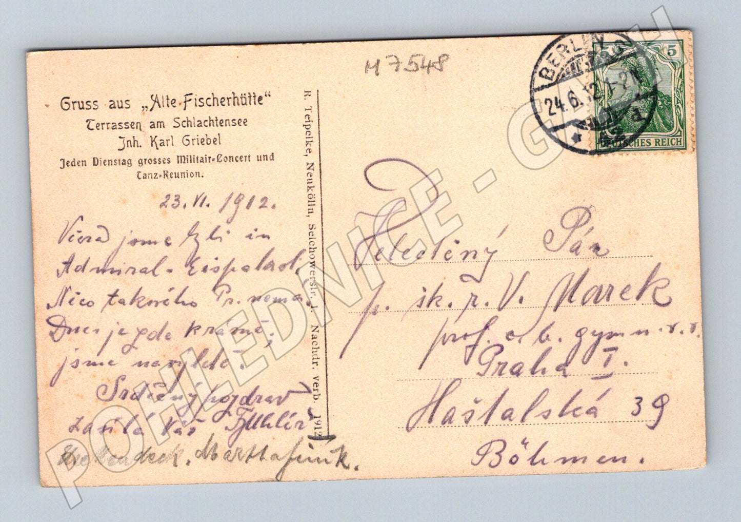 Pohlednice Schlachtensee Berlín jezero 1902 (M7548)