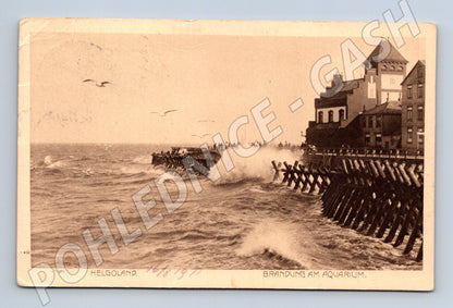 Pohlednice Helgoland příboj u akvária 1911 (M7549)