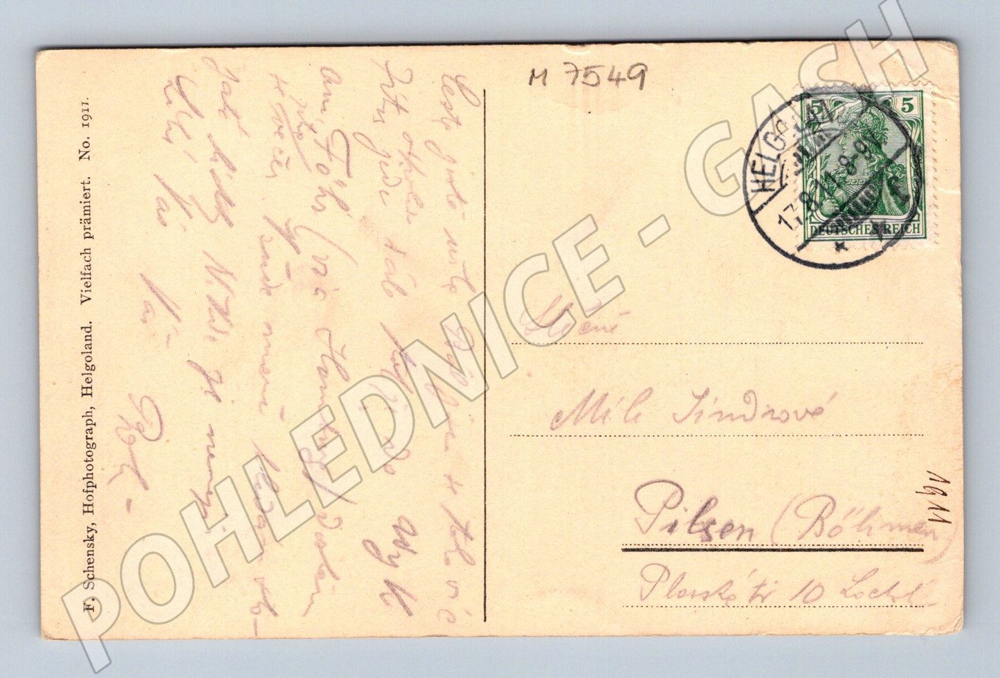 Pohlednice Helgoland příboj u akvária 1911 (M7549)