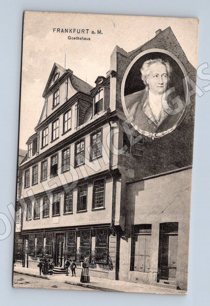 Postcard Goethe's House Frankfurt 1908 (M7553)