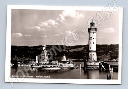 Pohlednice Lindau Bodamské jezero maják parník (M7561)