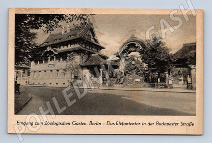 Pohlednice Berlin Zoo Elefantentor 1943 (M7566)