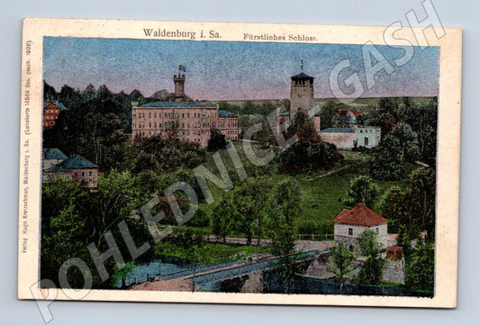 Pohlednice Waldenburg Fürstliches Schloss 1908 (M7571)