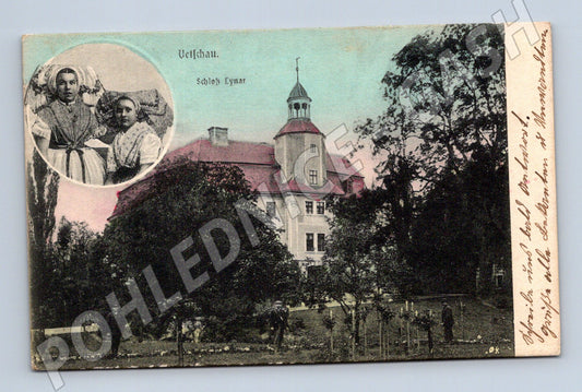 Pohlednice Vetschau zámek Lynar 1908 (M7572)