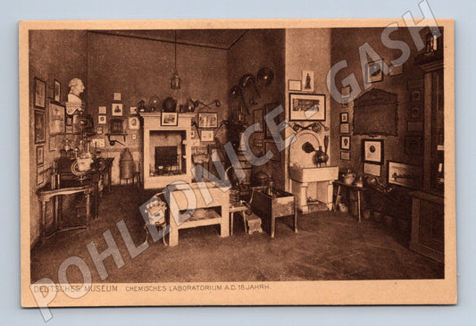 Pohlednice Deutsches Museum chemická laboratoř (M7575)