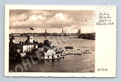 Pohlednice Hamburg jezero Alster stará (M7584)