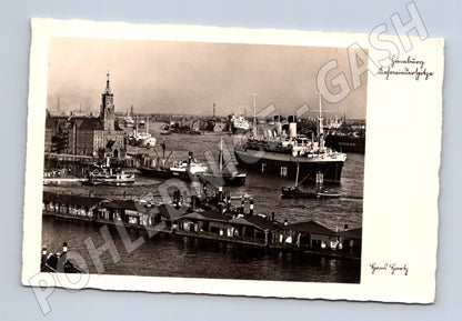 Pohlednice Hamburg přístav lodě parníky (M7585)